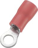 TRU COMPONENTS 1572134 Ringkabelschoen Dwarsdoorsnede (max.): 1.50 mm² Schachtdiameter: 3.2 mm Deels geïsoleerd Rood 100 stuk(s)