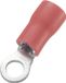 TRU COMPONENTS 1572134 Ringkabelschoen Dwarsdoorsnede (max.): 1.50 mm² Schachtdiameter: 3.2 mm Deels geïsoleerd Rood 100 stuk(s)