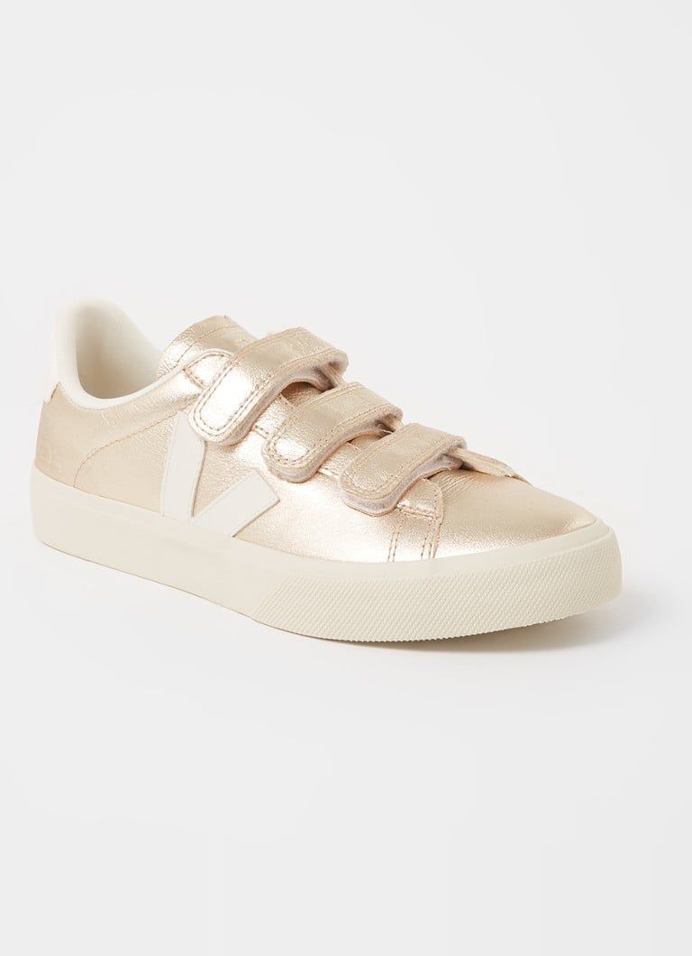 Veja Recife sneaker van leer met metallic finish
