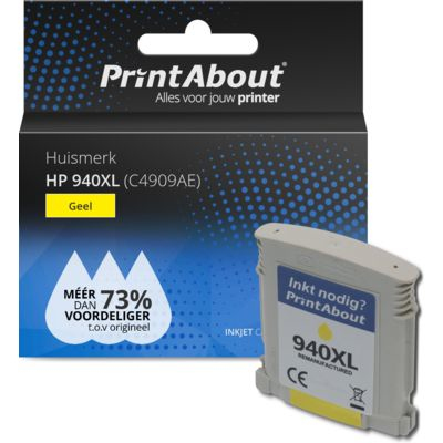 PrintAbout Huismerk HP 940XL (C4909AE) Inktcartridge Geel Hoge capaciteit
