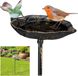 Relaxdays Vogelbad gietijzer - Op paal - 100 cm hoog - Vogeldrinkschaal - Brons