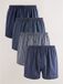 Next - Heren - Set van 4 geweven boxershorts - Blauw