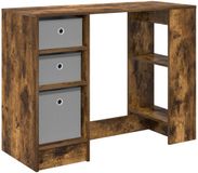 vidaXL Bureau Rook Eiken 100 x 40 x 75 cm Bewerkt hout