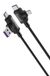 XO NB237 Datakabel en oplaadkabel 4-in-1: USB + USB-C - iPhone-aansluiting + USB-C, 1,0 meter, 3A, zwart