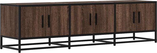 vidaXL Tv-meubel - 150x35x41 cm - Bewerkt Hout & Metaal - Bruin Eikenkleur