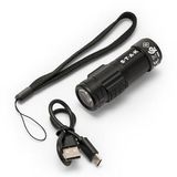 Oplaadbare 15W LED-zaklamp, 1500 lumen, met tactische schakelaar. Krachtige en IPX4 waterdichte zaklamp. Gemaakt van supersterk aluminium. Inclusief clip en magneet.