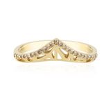 Cavill - Vergulde 925 Sterling Zilveren Ring - 25 I2 Champagne Diamanten 0,225 ct - Ronde Geslepen Prong Zetting - Luxe Filigraan Damesring