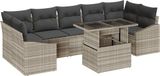 vidaXL Banc de jardin 8 pièces gris clair polyrattan