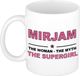 Bellatio Decorations naam cadeau mok - Mirjam - Woman Myth Supergirl - koffiemok - 300 ml - collega - moederdag