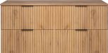 3xE living meuble suspendu 120 cm, chêne craft, avec plateau, poignées noires