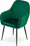 LEOBERT LUGO Kuipstoel - Groen, Velvet Bekleding met Afneembare Hoes, Zwarte Metalen Poten, Ergonomisch en Functioneel, Geschikt voor Woonkamer, Eetkamer en Kantoor, Max. 120 kg