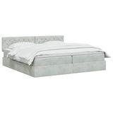 vidaXL Opbergbed met hoofdeinde Lichtgrijs 200 x 200 cm Fluweel