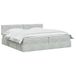 vidaXL Opbergbed met hoofdeinde Lichtgrijs 200 x 200 cm Fluweel