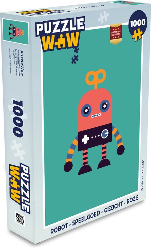 MuchoWow Puzzel Robot - Speelgoed - Gezicht - Roze - Legpuzzel - Puzzel 1000 stukjes volwassenen - Sinterklaas cadeautjes - Sinterklaas voor grote kinderen