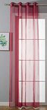 Ooggordijn Stores Ooggordijn transparant »Uni« gordijn H x B 225 x 140 cm bordeaux Stores gordijn oogjes loodbandsluiting woonkamer, 20332-cn