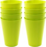 Hega Hogar limonade drinkbekers - 16x stuks - 430 ml - kunststof - groen - voor kinderen - servies - camping