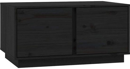 vidaXL Salontafel 80x50x40 cm massief grenenhout zwart