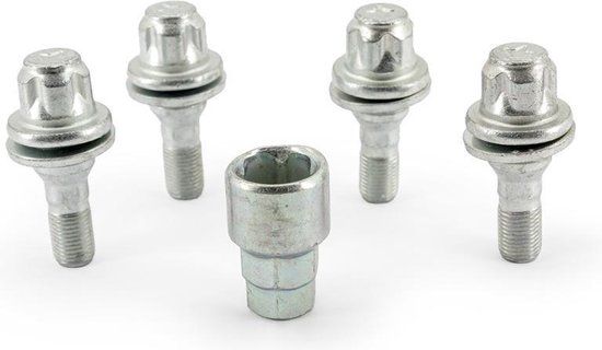 H&R Wielslotenset M12x1.25x36mm - Vlak - 4 slotbouten incl. adapter