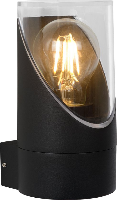 Lucide NORMAN - Wandlamp Buiten - Ø 9 cm - 1xE27 - IP65 - Zwart