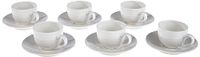 Tognana Victoria, set van 6 koffiekopjes met schoteltjes, porselein, wit