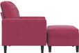 vidaXL Fauteuil met voetenbank 60 cm fluweel wijnrood