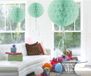 Merkloos / Sans marque Folat Bv Decoratie bol - 5x - mint groen - 30 cm - crepe papier - versiering - honeycumbs - hangdecoratie