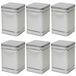 Merkloos / Sans marque Vierkant opbergblik/bewaarblik - 6x - zilver - 16 x 25 cm - Voorraadblikken - Voorraadbussen - Keuken - 6.4 liter - Voedsel