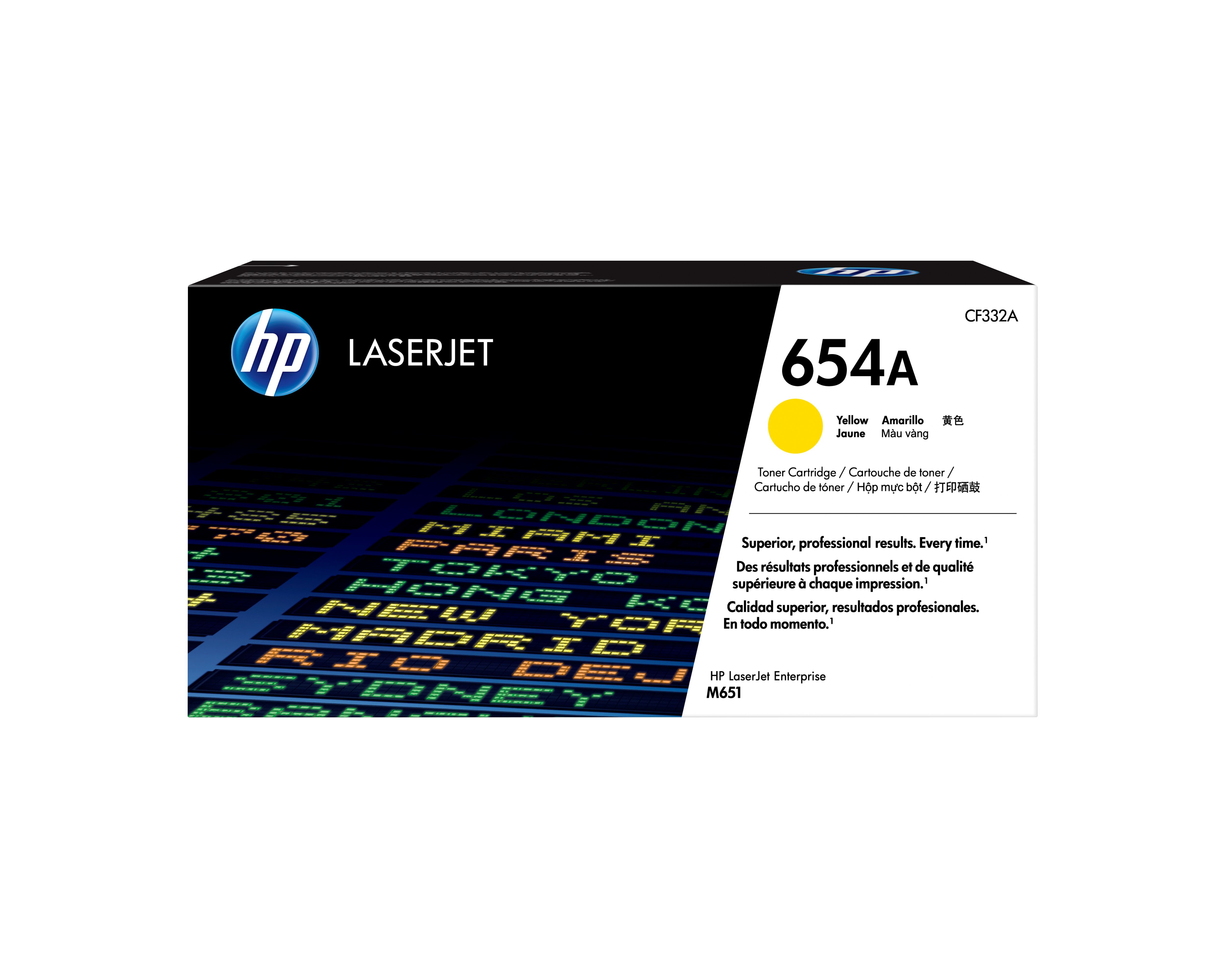 HP 654A Gele Originele Laserjet Tonercartridge - CF332A