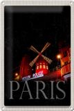 Femer Blechschild Reise 20x30cm Moulin Rouge Paris Varieté