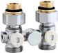 Caleffi eenpijps onderblok recht, met bypass, 1/2" buitendraad x 3/4" buitendraad, 301241