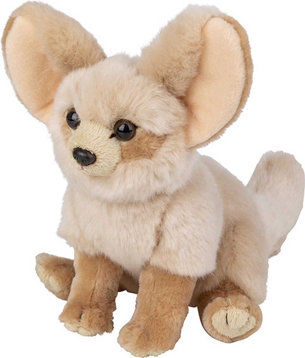 Nature Planet Pluche Fennec/woestijnvos knuffel 18 cm - Dieren speelgoed knuffels cadeau - Knuffeldier