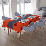 Bonamaison Tafelkleed, Anti-Mold, Sneldrogend, Waterdicht, 100% Polyester Tafellaken, Oranje Bordeaux, 140 x 200 Cm