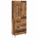 vidaXL Highboard Oud Hout 69,5 x 34 x 180 cm Bewerkt Hout