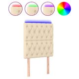 VidaXL Hoofdbord LED 80x7x78/88 cm Stof Crèmekleurig