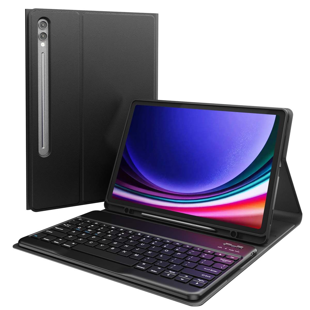 Accezz Bluetooth Keyboard Bookcase Samsung Galaxy Tab S10 Plus / Tab S9 FE Plus / Tab S9 Plus - QWERTY / NL - Zwart