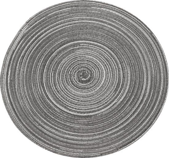 Krumble Placemat rond - Diameter 36 cm - Zilver/grijs
