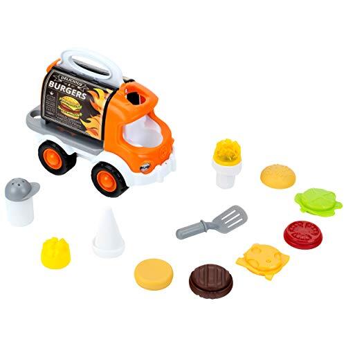 Klein 2363 Beach Picnic foodtruck | Incl. zakje patat met licht- en geluidseffecten en hamburgervormpjes | Afmetingen: 24,5 cm x 14 cm x 21 cm | Speelgoed voor kinderen vanaf 18 maanden