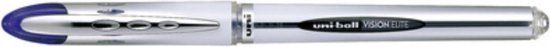 Uni-Ball Vision Elite Rollerball Pen, 0.8 mm, Silver, Blue/Black Ink