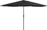 vidaXL Parasol met metalen paal 390 cm zwart