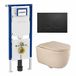 Geberit QeramiQ Dely Swirl Toiletset - Mat Zwart/Mat Beige