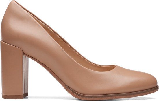 Clarks Freva85 Court Pump Praline Leather 41 EU