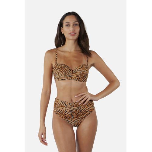 Barts Yindi Bandeau Bikinitop - Beige/Donkerblauw/Oranje