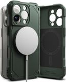 Ringke Rugged Gear Magnetic - Hoesje Geschikt voor Apple iPhone 16 Pro - Back Cover Compatibel met MagSafe - Shockproof TPU - Groen