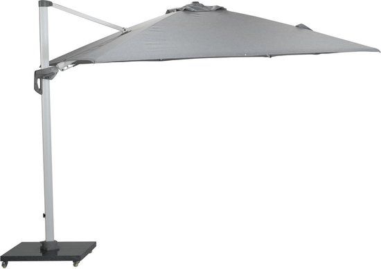 Garden Impressions Hawaii Deluxe Zweefparasol 300x300 - Wit/Lichtgrijs