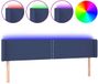 vidaXL Hoofdbord LED 203x16x78/88 cm stof blauw