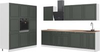 Vicco Complete keukeneenheid Fame-Line, Groen-Goud Landhuis/Wit, 460 cm, WB Eik