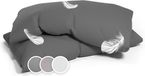 Sleepwise Zachte kussensloop 40 x 80 cm, 2-delige set, donkergrijs, microvezel, met ritssluiting