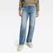 G-Star Viktoria High Straight Femme Jeans Faded Ripped Denali Blue
