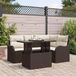 Prolenta Maison Exclusive Tuinset voor buiten, met kussens, 5-delig, bruin, van polyrotan
