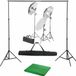 vidaXL Fotostudioset met verlichtingsset en achtergrond